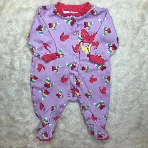 Pekkle Other - Pekkle Footed Onesie  Pajamas Purple/Pink Size 3 Months